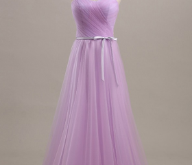 Lilac Strapless Prom Evening Party Dress Long Formal Gown