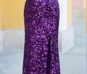 Sparkly Spaghetti Straps Sequined White Formal Prom Dress, Party Dresses UQP0055 main image 1