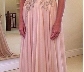 Pink Chiffon and Lace Dress