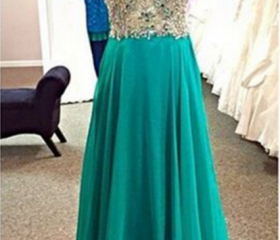 Backless Prom Dresses,Green Prom Gowns,Green Prom Dresses, Party ...