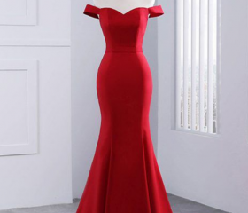 Sweetheart Mermaid Long Slit Dress With Sweep Train Mulberry main image 1