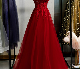 Lumidress Flowy Layered Tulle Long Prom Dress with Spaghetti Straps