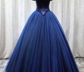 Bouffant Crystal Embellished High Low Dress