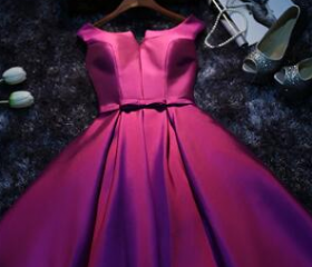 Purple A-line Short Homecoming Dress Unique Design cc146