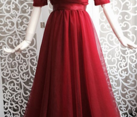 Mid-Length Maxi Tulle A - Line Regular Prom Dress mtc1065