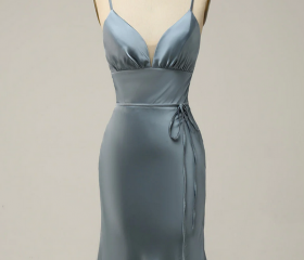 Simple Satin Evening Dress