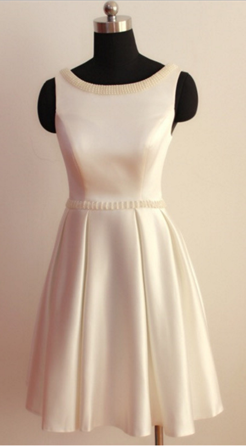 mini festival dress for women Satin Ball Gown Strapless Vintage Wedding Dresses, PW469 main image 0