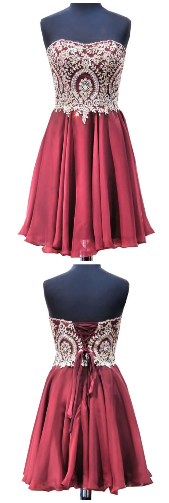 Burgundy 8th Grade Graduation Dress with Big Bow
