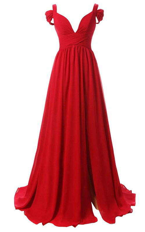 fitted lace wedding dress Ariella Side Slit Pattern Sequin Gown