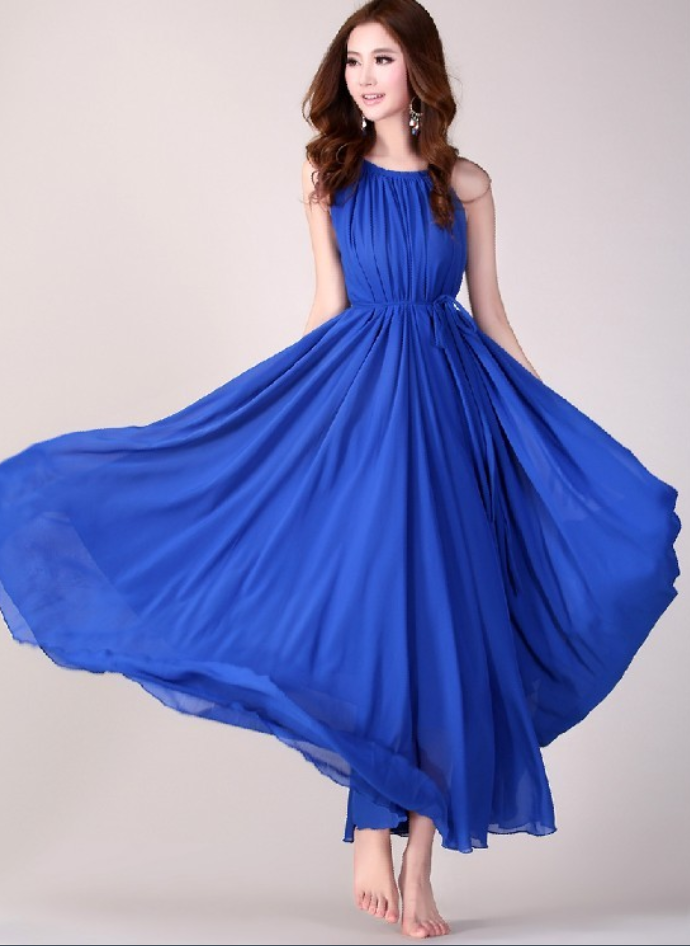 Royal blue plus size cheap summer dress