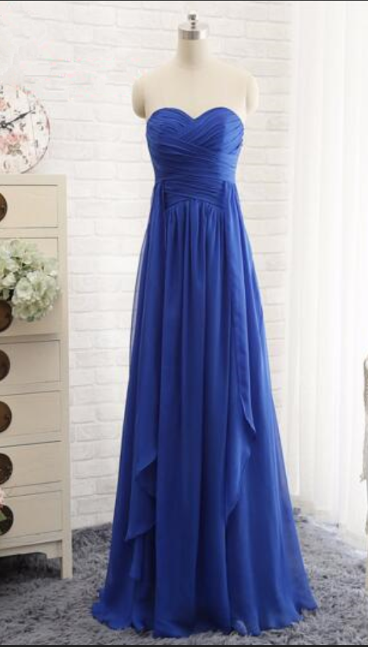 Fashion Sapphire Blue Evening Dress Sexy Bra Bridesmaid Dress Irregular