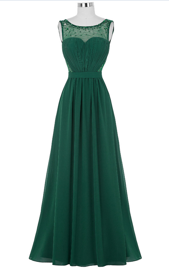 Sheer Sweetheart Neck Dark Green Long Evening Dress Formal Occasion Dress