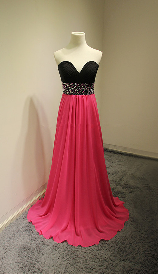 Black Bodice Long Prom Dress Evening Dresses