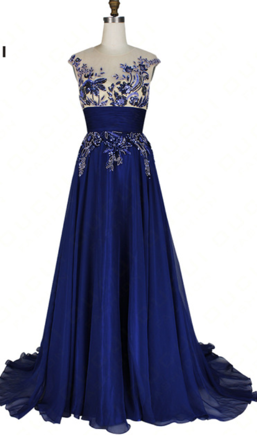A Real Formal Dress Ball Gown With A Long Evening Dress Cap Sleeve Chiffon Illusion Dress With A Hand-wire Party Dress