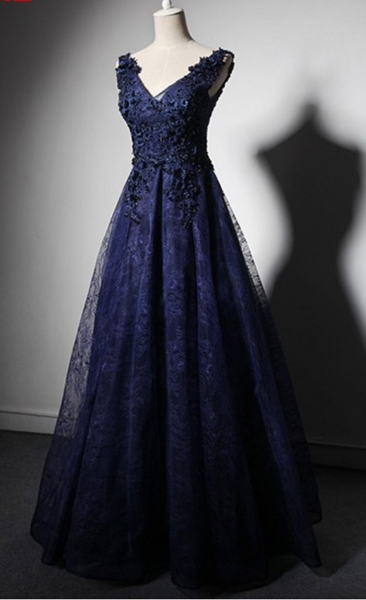 midnight blue lace dress