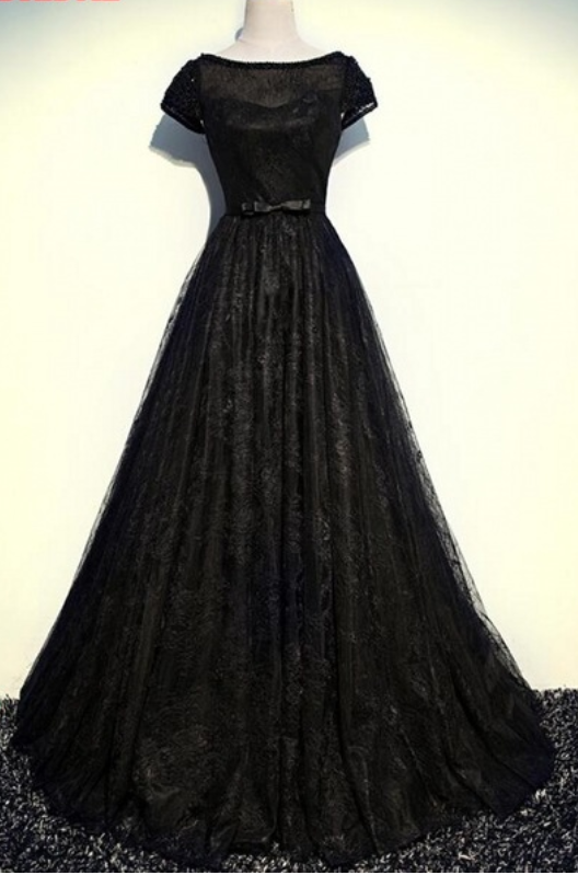 The Sexy Black Lace Pajama Party Gown Was Worn In A Formal Evening Gown ...