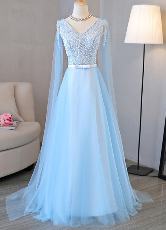bill clinton painting with blue dress A-Line Sky Blue Tulle Applique Short Sleeveless Homecoming Dresses