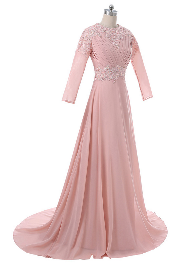 A Muslim Evening Dress With Long Sleeve Chiffon Lace Dress With A Long Evening Gown Of A Saudi Arabian Islamic Gown