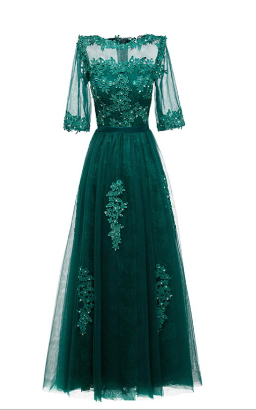 The Engagement Ring, As The Blue-green Bride's Dress For Dubai's Long Costume Party Lace Dress, Is A Woman's Evening