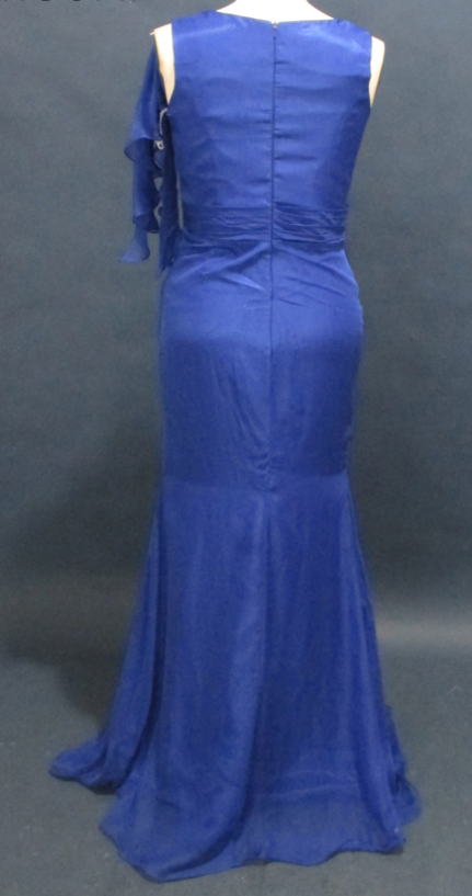 Long Sleeves Mermaid Chiffon Gown with Slit Lemon