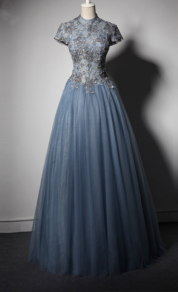 strapless open back dress Gradient Grey Prom Dress Beaded V-neck Pageant Dress 222208 – Viniodress
