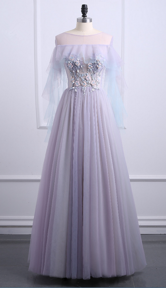 According To The Vintage Bal Long Purple Gauze Edge 3d Flower Of Space  Layer Formal Evening Dress Is on Luulla