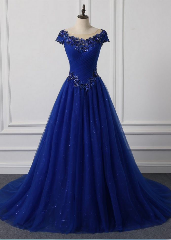 blue dress for baby girl Long Metallic Backless Prom Dress 6770H main image 0