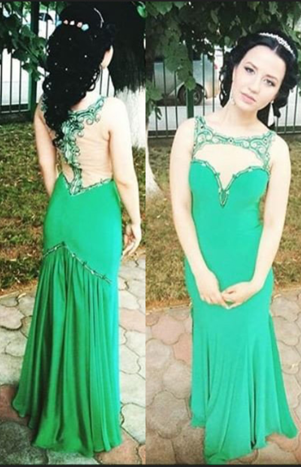Beading Sheer Chiffon Prom Dresses Prom Gowns,prom Dresses , Prom Dresses, Long Prom Dress