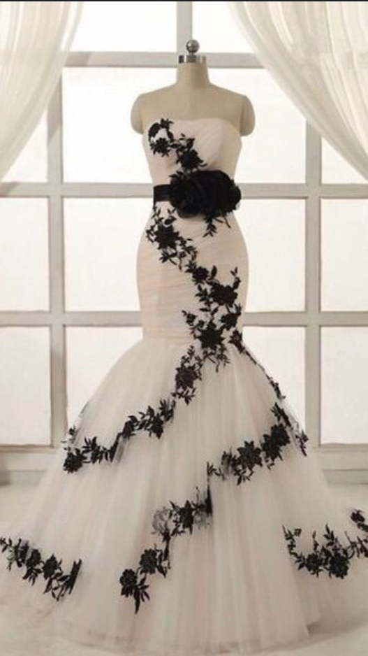 wedding dress black belt