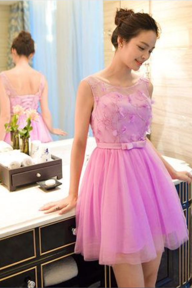Lace Lovely Homecoming Dress, Third Grade Homecoming Dress, Short Ball Gown,