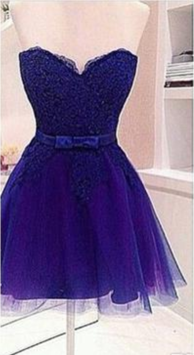 Purple Lace And Tulle Short Homecoming Dresses Sweetheart With Sash Mini Party Gowns Custom Made China