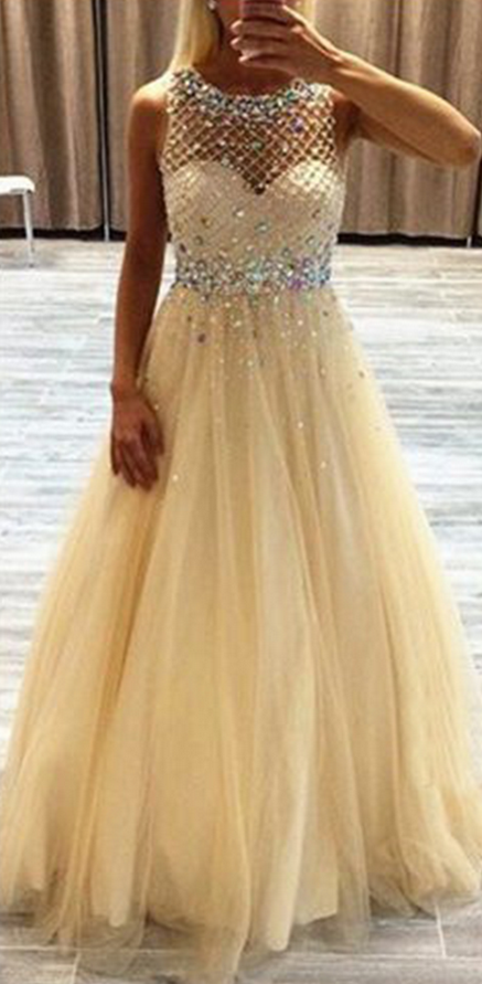 Beaded Prom Dress,illusion ,backless Fashion Prom Dress,sexy Party Dress, Style Evening Dress