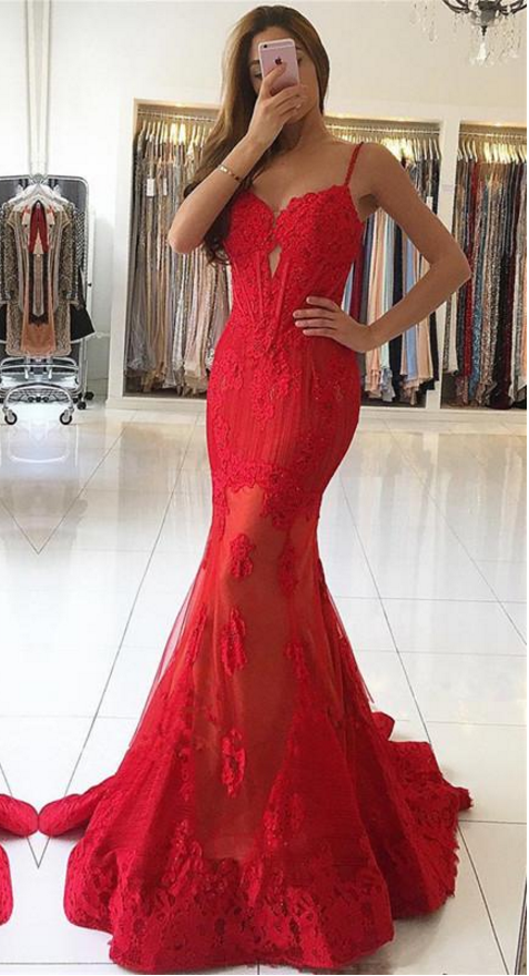 sexy red maxi dress Long Sleeve Lace Evening Mermaid Zipper Button Back Hidden back zipper/clasp Fly Above Maxi Dress Red