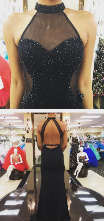 Online Sexy Black Mermaid Prom Dress Long main image 0