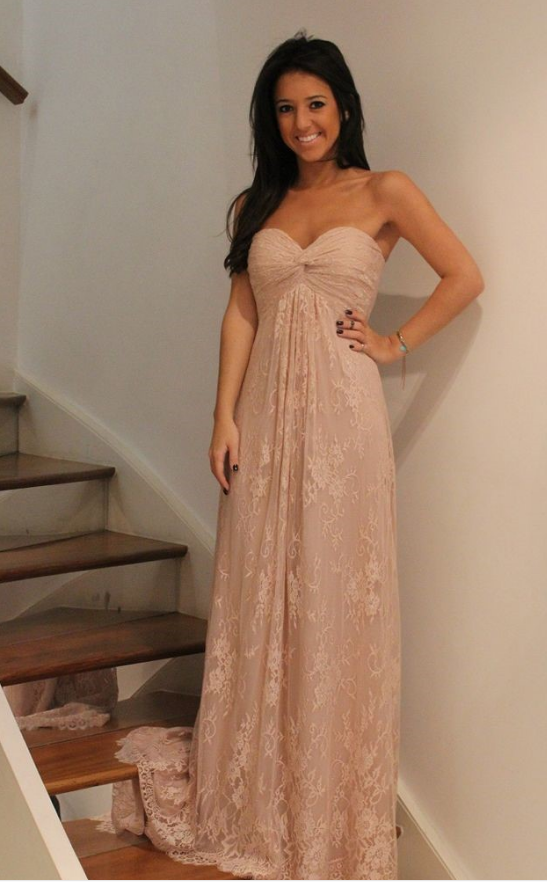 Charming Prom Dress,lace Prom Dress,a-line Prom Dress,strapless Prom Dress,long Prom Dress