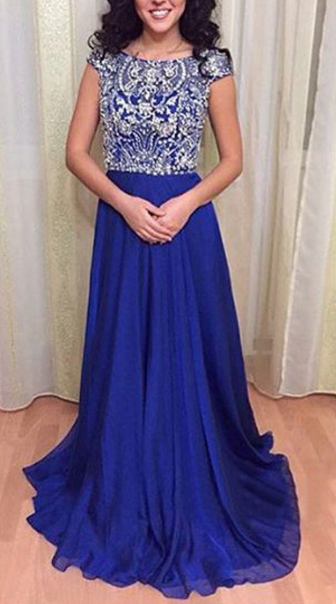 sachin and babi light blue dress Royal Blue Chiffon Sweetheart Ruffle Tiered Long Prom Dress