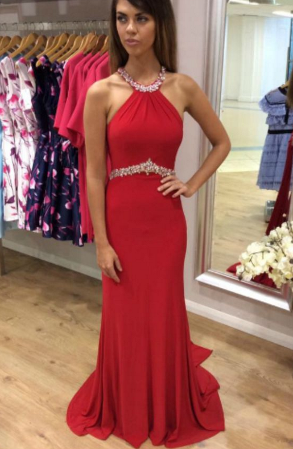 Sexy Prom Dress,red Backless Prom Dresses,long Homecoming Dress,formal  Evening Dress,sleeveless Chif on Luulla