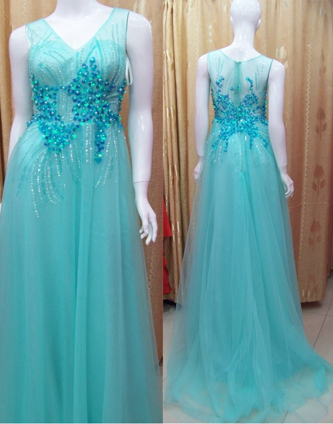 Vneck Beading Prom Dress,long Prom Dresses,charming Prom Dresses