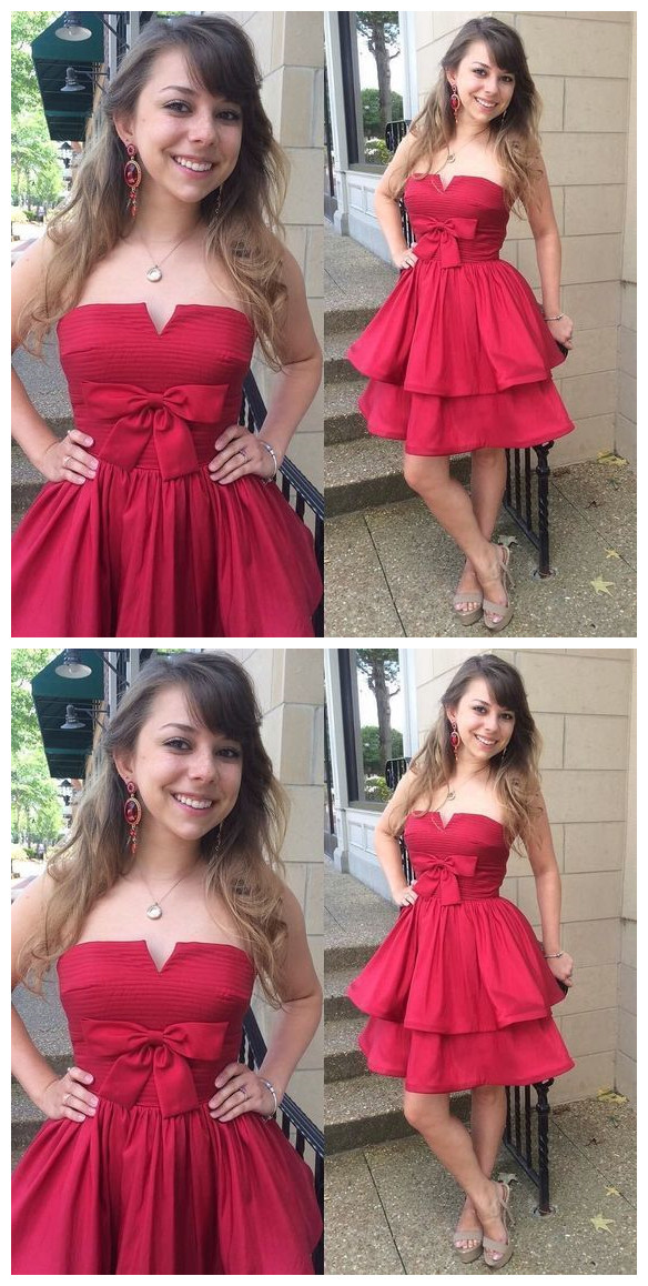 Simple Red A-line Homecoming Dress, Sexy Cocktail Dress, Prom Dress,formal Dress
