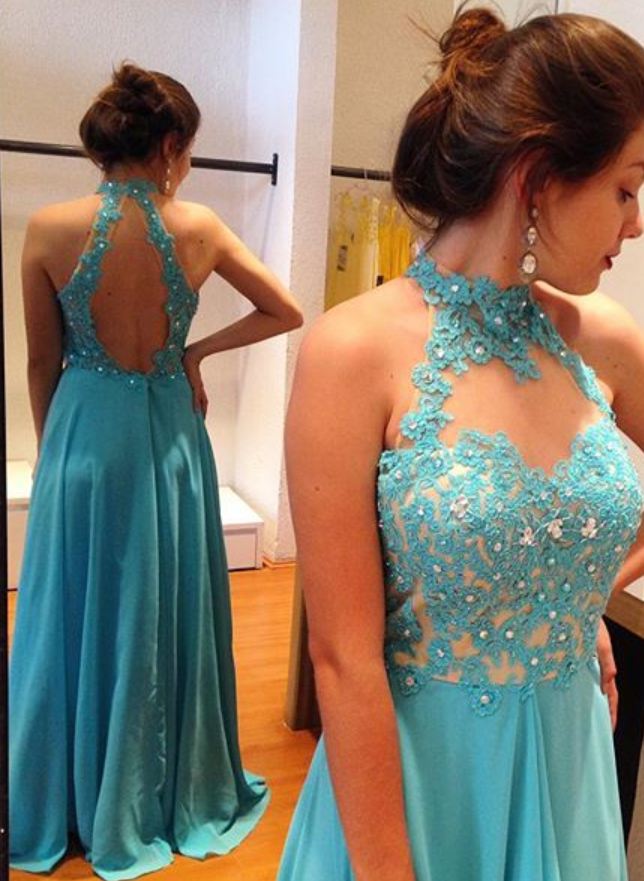 Blue Prom Dress,lace Evening Dress, Prom Gown,lace Party Dress,long Prom Dress,blue Evening Gowns