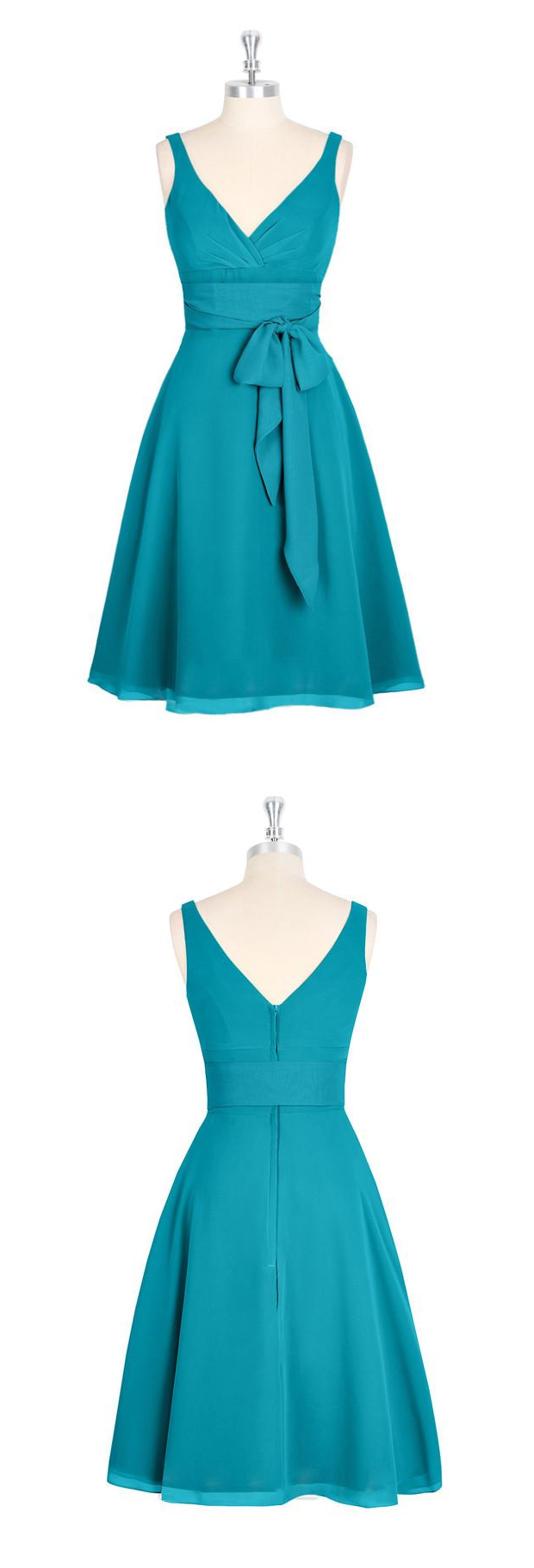 Aline Vneck Chiffon Turquoise Dresses on Luulla
