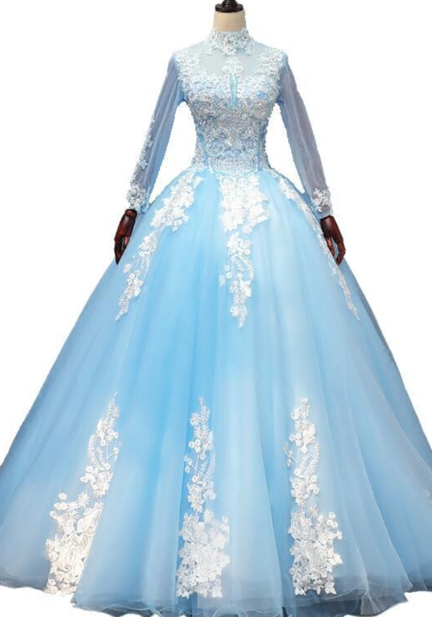 long sleeve wedding dress and veil V-Neck Lace Short-Sleeved A-Line Tulle Bridal Dress