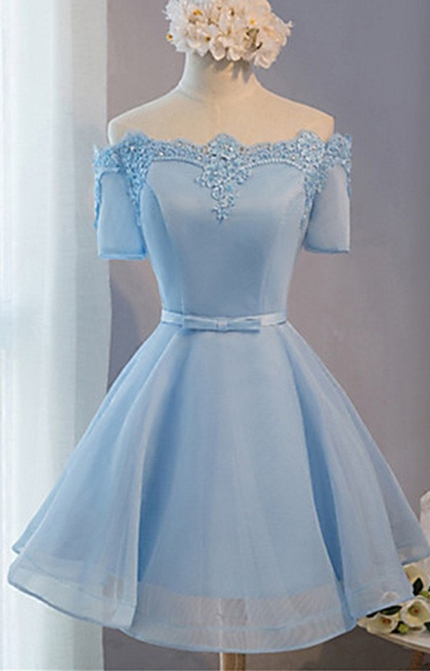 baby blue short sleeve dress