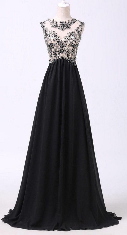 A Line Prom Dresses,black Lace Prom Dress,simple Prom Dress,modest Evening  Gowns, Party Dresse on Luulla