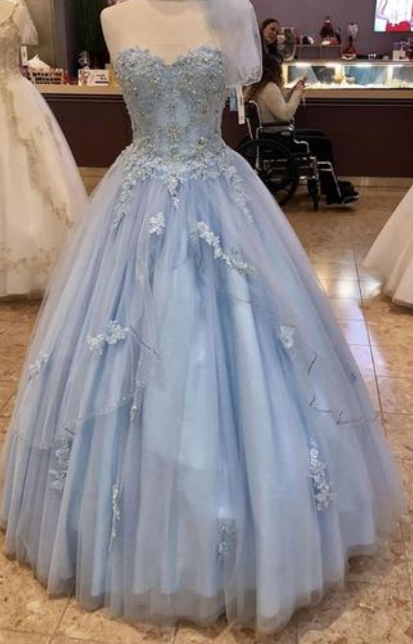 Cute Green Long Prom Dress Floral Tulle Ball Gown Sleeveless Evening Dress  Sweet 16 Dress  DP04875 main image 0
