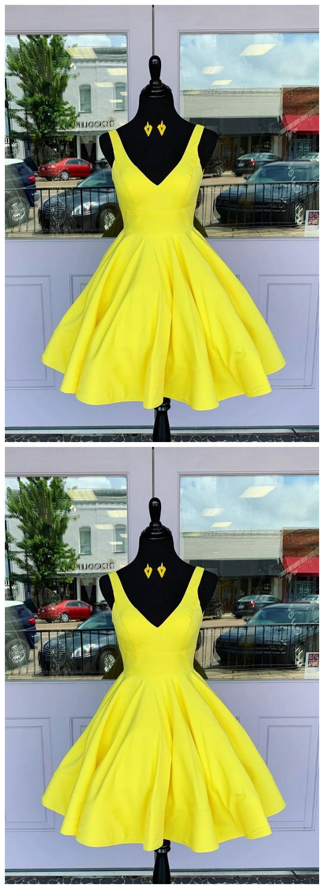 Yellow Short Prom Dress, Yellow Homecoming Dress