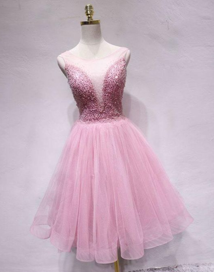 Spark Queen Pink Tulle Sequin Short Prom Dress, Pink Homecoming Dress on  Luulla