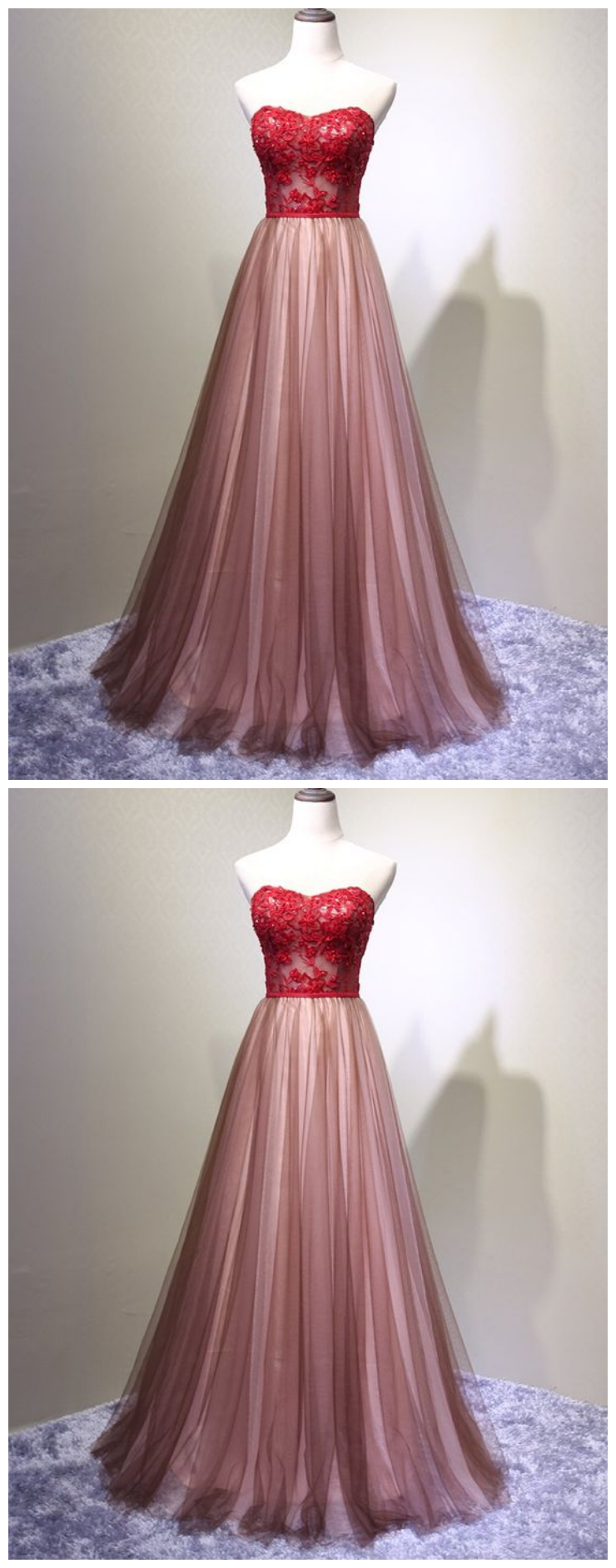 Sweetheart Tulle Prom Dress 2019, Charming Handmade Party Gown, Prom Dress 2019