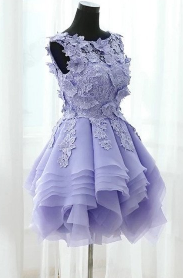 Lace Prom Dress , Cute Prom Dress , Bubble Prom Dress , Short Prom Dress , Beautiful Prom Dress , Custom Made Prom Dress