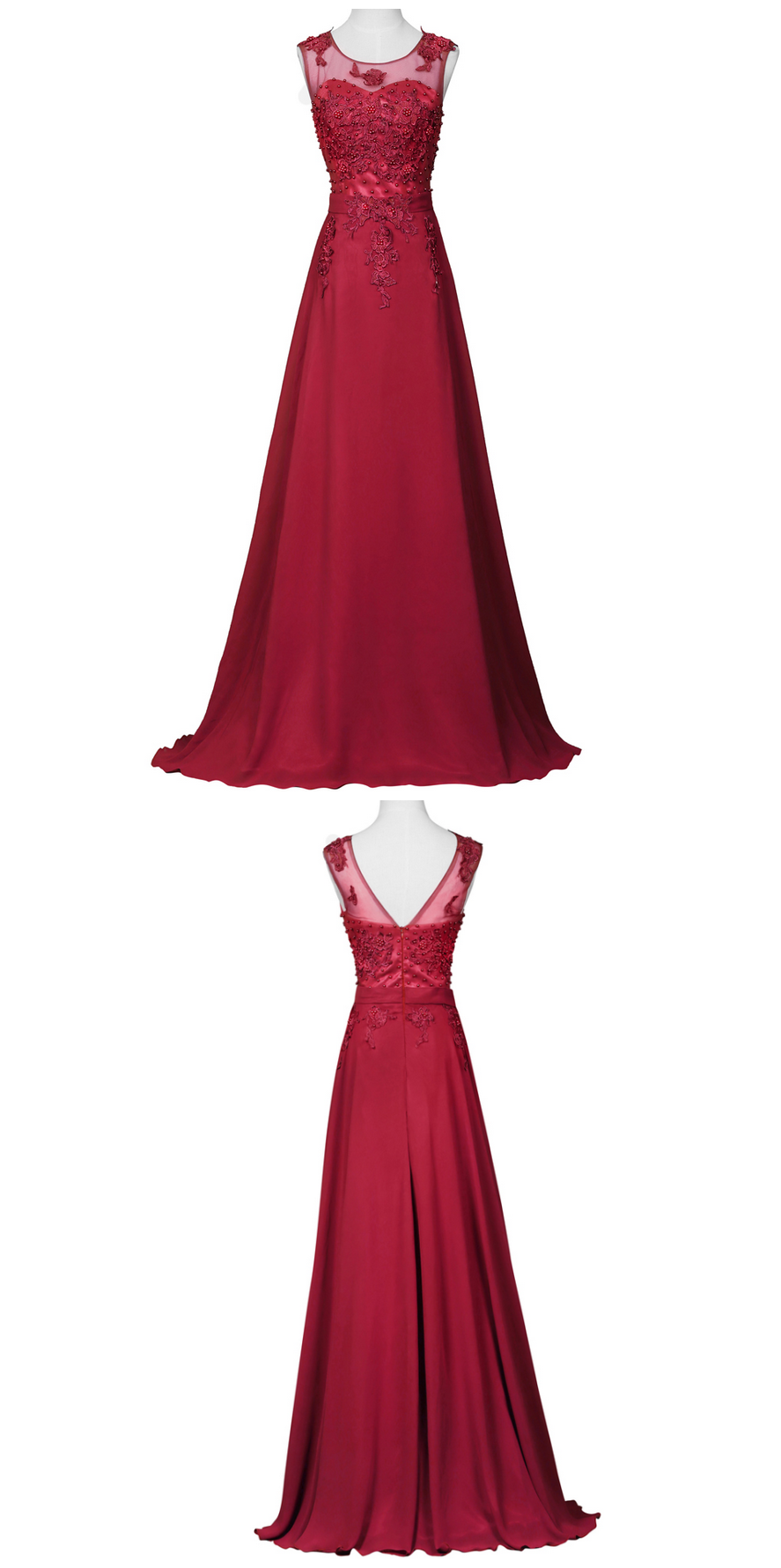 Charming Burgundy Prom Dress,a Line Evening Dresses Lace Applique Beaded Strapless Long Elegant